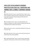 WGU D219 SCHOLARSHIP IN NURSING PRACTICE EXAM 2026 FULL QUESTIONS AND VERIFIED 100&percnt; CORRECT ANSWERS GRADED A&plus;
