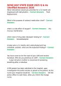 NCNZ JULY STATE EXAM 2025 Q & As &lpar;Verified Answers&rpar; 2026&period;