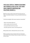 WGU D265 CRITICAL THINKING REASONING AND EVIDENCE EXAM ACTUAL TEST PAPER 2026 COMPLETE QUESTIONS AND SOLUTIONS GRADED A&plus;