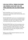 WGU D265 CRITICAL THINKING REASONING AND EVIDENCE EXAM SCRIPT 2026 TEST PAPER QUESTIONS AND SOLUTIONS GRADED A&plus;