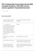GFC Fundamentals Course Exam Newest 2026 Complete Questions &vert; With 100&percnt; Correct Answers graded A&plus; Guaranteed Success&excl;