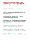 Lead Inspector Initial Course Exam Questions and Answers &lpar;Latest 2026&rpar;&period;