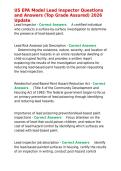 US EPA Model Lead Inspector Questions and Answers &lpar;Top Grade Assured&rpar; 2026 Update