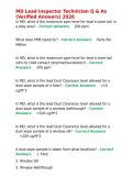 MD Lead Inspector Technician Q & As &lpar;Verified Answers&rpar; 2026