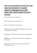 WGU D307 EDUCATIONAL PSYCHOLOGY AND HUMAN DEVELOPMENT OF CHILDREN OBJECTIVE ASSESSMENTS 2026 STUDY BUNDLE FINAL REVIEW BUNDLED SOLUTION PACKAGE