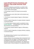 Lupus NCLEX Practice Questions and Answers &lpar;Top Grade Assured&rpar; 2026 Update