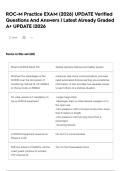ROC-M Practice EXAM &lpar;2026&rpar; UPDATE Verified Questions And Answers &vert; Latest Already Graded A&plus; UPDATE &vert;2026