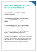 Insect Pest Management Exam 1 Questions With Answers &comma;