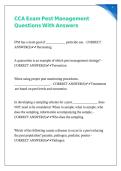 CCA Exam Pest Management Questions With Answers