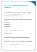 PSY 435 Exam 3 Questions With Answers