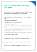 PSY 435 EXAM 4 QUESTIONS WITH ANSWERS 