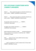PSY 435 Exam 4 Questions With Answers