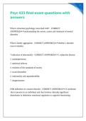 Psyc 435 final exam questions with answers
