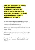 WGU D351 FUNCTIONS OF HUMAN RESOURCE MANAGEMENT COMPREHENSIVE OBJECTIVE EVALUATION 2026 THOROUGH QUESTIONS WITH HIGHLY DETAILED VERIFIED ANSWERS EXPERTLY STRUCTURED GRADED A&plus;