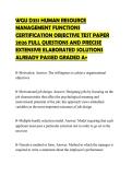 WGU D351 HUMAN RESOURCE MANAGEMENT FUNCTIONS CERTIFICATION OBJECTIVE TEST PAPER 2026 FULL QUESTIONS AND PRECISE EXTENSIVE ELABORATED SOLUTIONS ALREADY PASSED GRADED A&plus;