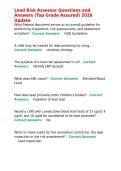 Lead Risk Assessor Questions and Answers &lpar;Top Grade Assured&rpar; 2026 Update