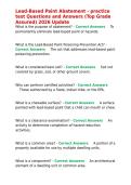 Lead-Based Paint Abatement - practice test Questions and Answers &lpar;Top Grade Assured&rpar; 2026 Update
