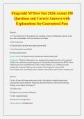 Fitzgerald NP Post Test 2026&vert; Actual 150 Questions and Correct Answers with Explanations for Guaranteed Pass