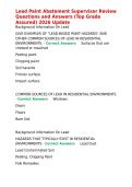 Lead Paint Abatement Supervisor Review Questions and Answers &lpar;Top Grade Assured&rpar; 2026 Update&period;