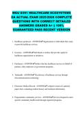 WGU D391 HEALTHCARE ECOSYSTEMS OA ACTUAL EXAM 2025&sol;2026 COMPLETE QUESTIONS WITH CORRECT DETAILED ANSWERS GRADED A&plus; &vert;&vert; 100&percnt; GUARANTEED PASS RECENT VERSION