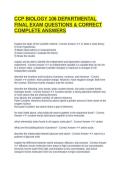 CCP BIOLOGY 106 DEPARTMENTAL FINAL EXAM QUESTIONS & CORRECT COMPLETE ANSWERS