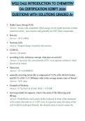 WGU D425 INTRODUCTION TO CHEMISTRY OA CERTIFICATION SCRIPT 2026 QUESTIONS WITH SOLUTIONS GRADED A