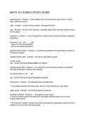 MATH 101 EXAM 2 STUDY GUIDE