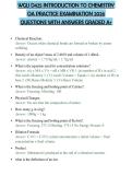 WGU D425 INTRODUCTION TO CHEMISTRY OA PRACTICE EXAMINATION 2026 QUESTIONS WITH ANSWERS GRADED A&plus;