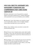 WGU D426 OBJECTIVE ASSESSMENT DATA MANAGEMENT FOUNDATIONS 2026 COMPREHENSIVE STUDY GUIDE SOLVED QUESTION SET