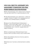 WGU D426 OBJECTIVE ASSESSMENT DATA MANAGEMENT FOUNDATIONS 2026 FINAL REVIEW BUNDLED SOLUTION PACKAGE