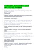 EXAM 1-BIOLOGY 106 MNSU EXAM QUESTIONS & ANSWERS