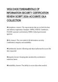 WGU D430 FUNDAMENTALS OF INFORMATION SECURITY CERTIFICATION REVIEW SCRIPT 2026 ACCURATE Q&A COLLECTION