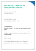 CMS July 2021 CMS study set Questions With Answers