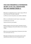 WGU D430 FUNDAMENTALS OF INFORMATION SECURITY OA PA 2 FULL QUESTION PAPER 2026 WITH ANSWERS GRADED A&plus;