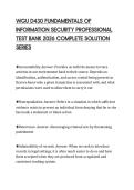 WGU D430 FUNDAMENTALS OF INFORMATION SECURITY PROFESSIONAL TEST BANK 2026 COMPLETE SOLUTION SERIES