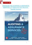 Full Test Bank Auditing & Assurance Services 9th Edition by Jerry Strawser and Timothy Louwers &vert; Complete Chapters &vert; Verified Questions & Answers &vert; Detailed Rationales &vert; Updated Version