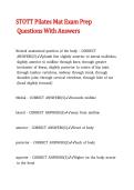 STOTT Pilates Mat Exam Prep Questions With Answers&period;