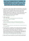 WGU D439 FOUNDATIONS OF NURSING OA COMPREHENSIVE STUDY GUIDE 2026 FULL QUESTIONS AND SOLUTIONS GRADED A&plus;