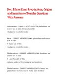 Stott Pilates Exam Prep-Actions&comma; Origins and Insertions of Muscles Questions With Answers