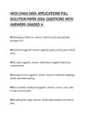 WGU D465 DATA APPLICATIONS FULL SOLUTION PAPER 2026 QUESTIONS WITH ANSWERS GRADED A