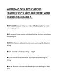WGU D465 DATA APPLICATIONS PRACTICE PAPER 2026 QUESTIONS WITH SOLUTIONS GRADED A&plus;