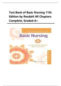 Textbook of Basic Nursing 11th Edition by Caroline Bunker Rosdahl Test Bank &vert;ISBN&colon; 9781469894201&vert; Guide A&plus;