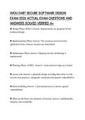 WGU D487 SECURE SOFTWARE DESIGN EXAM 2026 ACTUAL EXAM QUESTIONS AND ANSWERS SOLVED VERIFIED A&plus;
