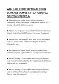 WGU D487 SECURE SOFTWARE DESIGN EXAM 2026 COMPLETE STUDY GUIDE FULL SOLUTIONS VERIFIED A&plus;