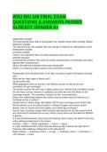 WSU BIO 106 FINAL EXAM QUESTIONS & ANSWERS PASSED ALREADY GRADED A&plus;