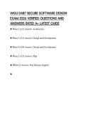 WGU D487 SECURE SOFTWARE DESIGN EXAM 2026 VERIFIED QUESTIONS AND ANSWERS RATED A&plus; LATEST GUIDE