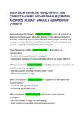 BRMP EXAM COMPLETE 100 QUESTIONS AND  CORRECT ANSWERS WITH RATIONALES &lpar;VERIFIED  ANSWERS&rpar; &vert;ALREADY GRADED A&plus;&vert;&vert;BRAND NEW  VERSION&excl;
