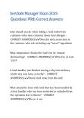 ServSafe Manager Exam 2025 Questions With Correct Answers