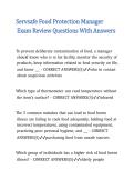 Servsafe Food Protection Manager Exam Review Questions With Answers 