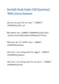 ServSafe Study Guide &lpar;100 Questions&rpar; With Correct Answers